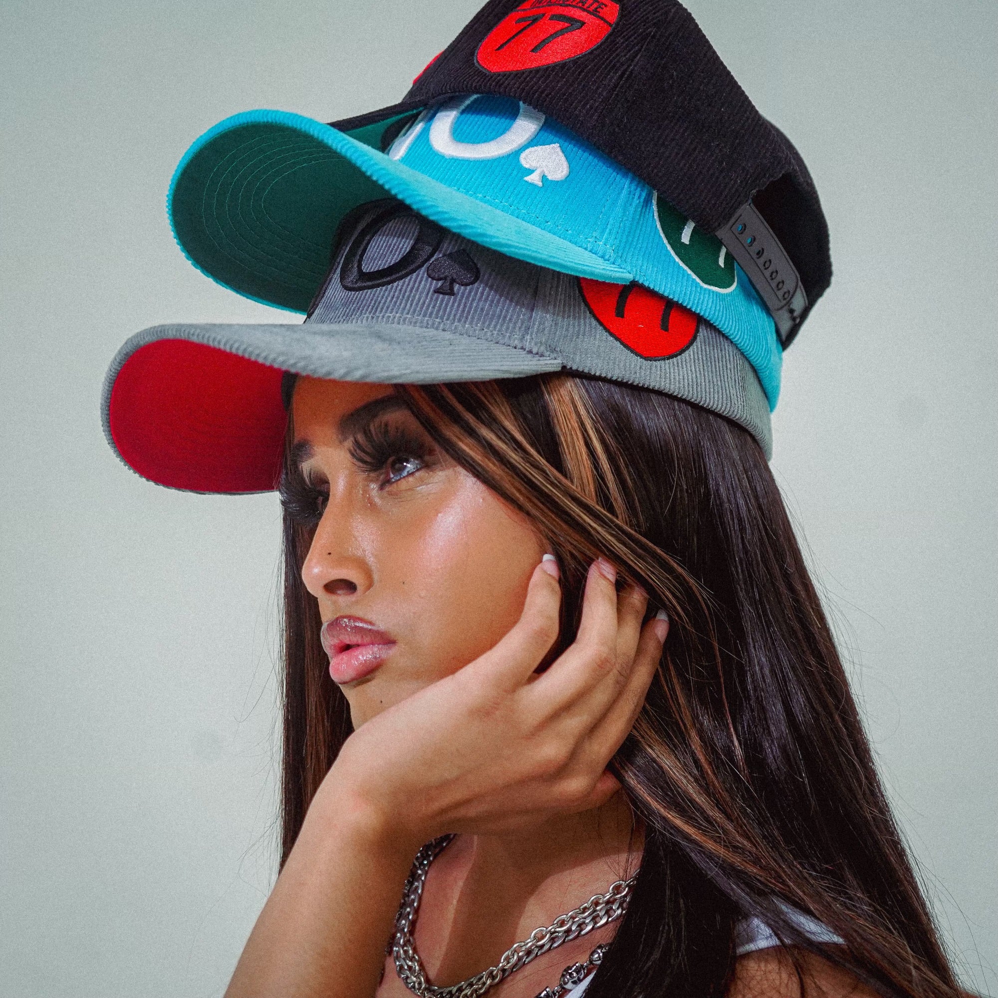 "NO" A-FRAME HAT (GRAY/BLACK/RED)