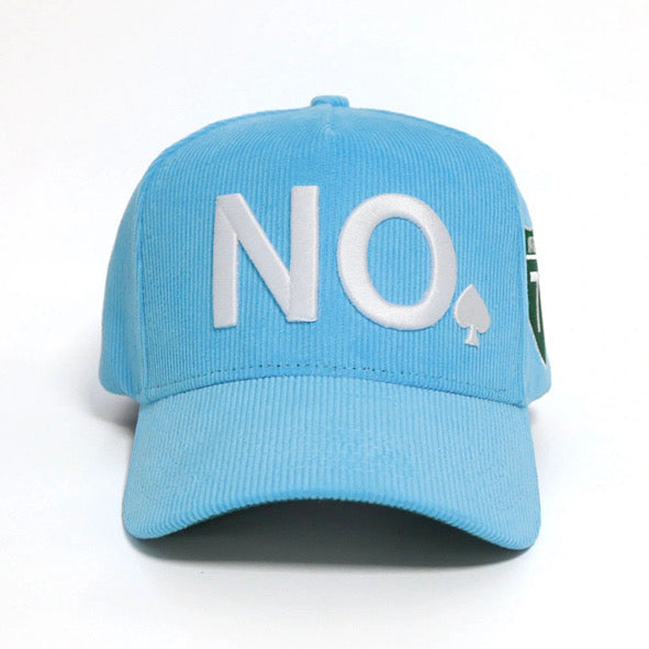 "NO" A-FRAME HAT (BLUE/WHITE/GREEN)