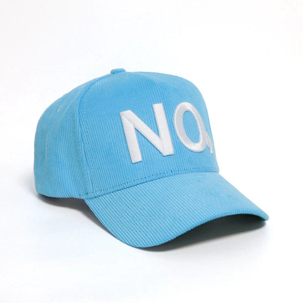 "NO" A-FRAME HAT (BLUE/WHITE/GREEN)