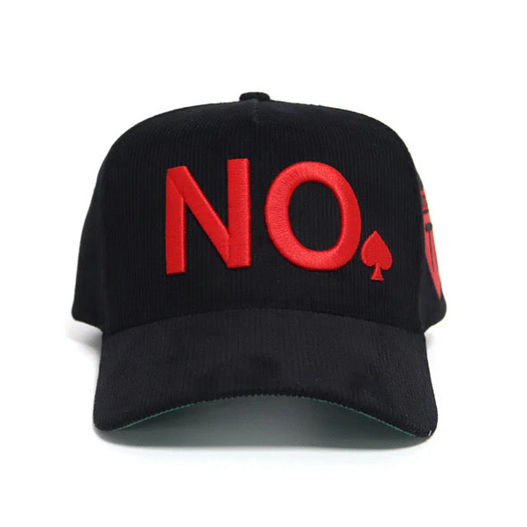 "NO" A-FRAME HAT (BLACK/RED)