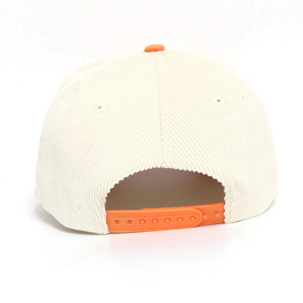 "NO" A-FRAME HAT (CREAM/ORANGE)