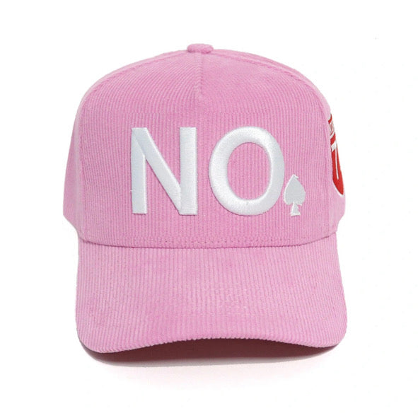"NO" A-FRAME HAT (PINK/WHITE)